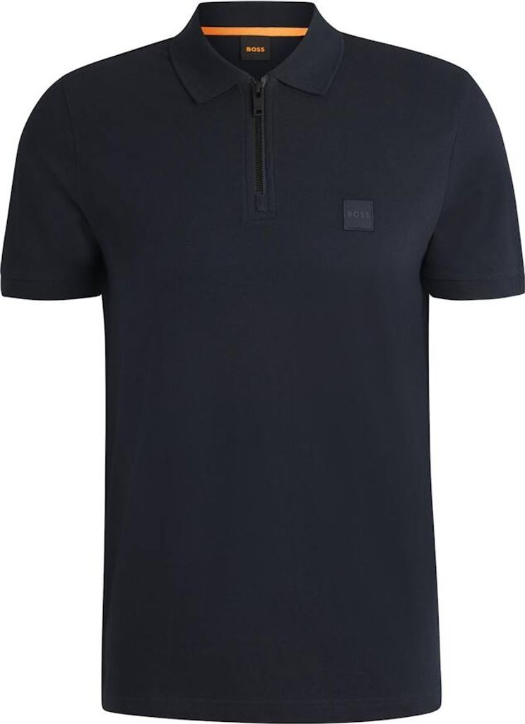 BOSS Passerzip Polohemd, Blau M