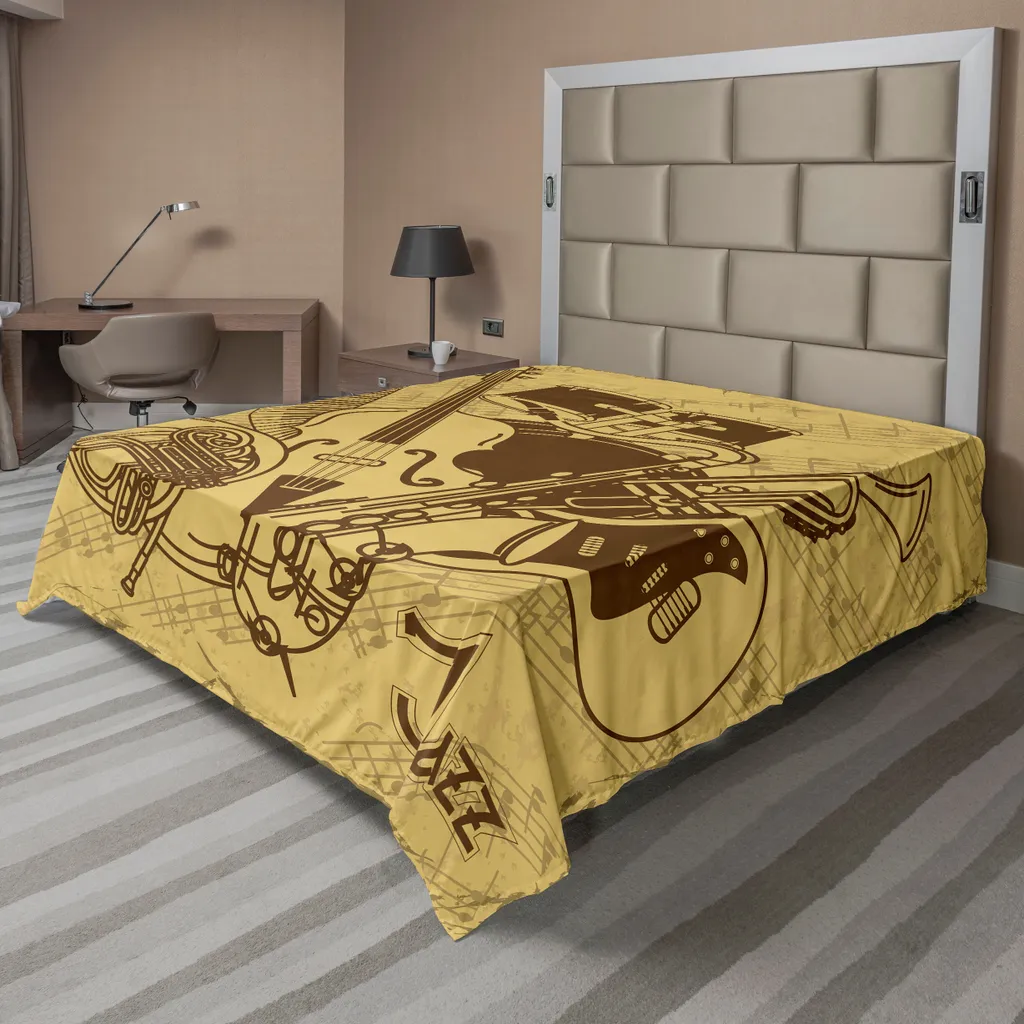 Drap de lit musical jazz anti-froissage pour literie décorative 260cm