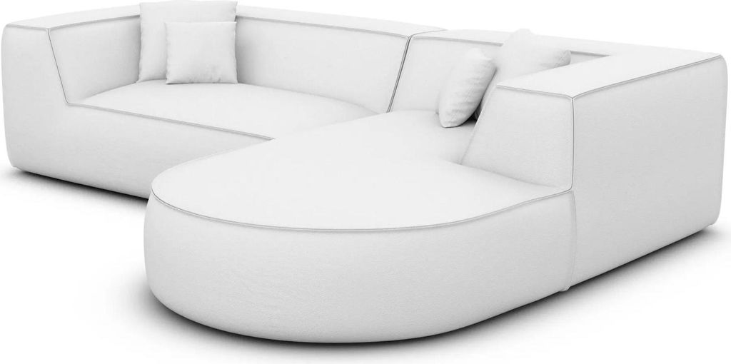 Kunstleder L-Form Sofa Liberia Weiß Rechts