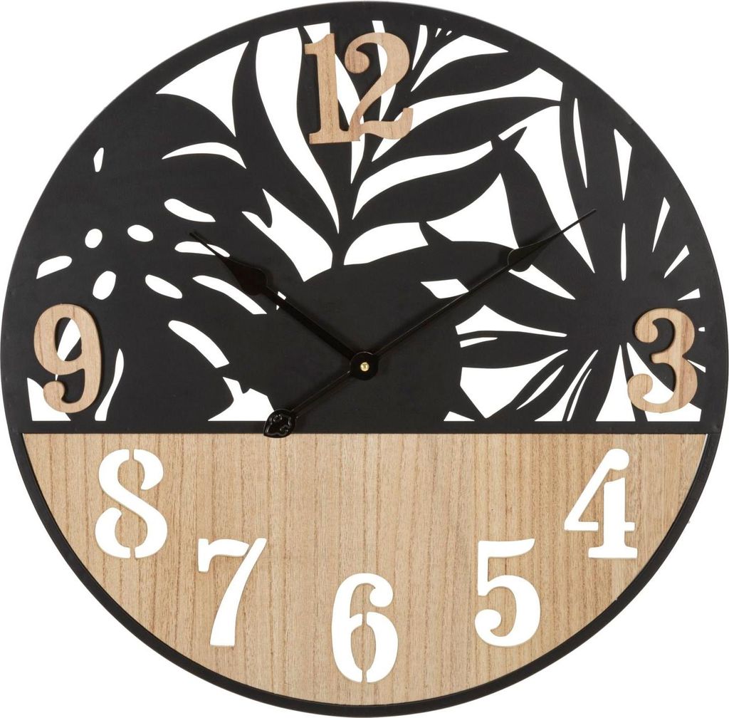 Mauro Ferretti Wanduhr Palme Ø 60x2,5 cm schwarz braun Produktbild 