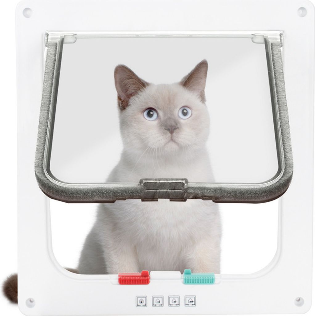 Fiqops Katzentür Katzenklappen Pet Hundeklappe für Katzen 4-Wege Flap Katzenklappe für Hunde PetSafe