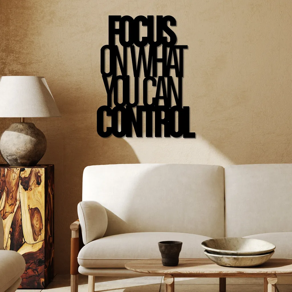 Decorazione da Parete Wallity Focus Control Metallo Nero 40x49 cm