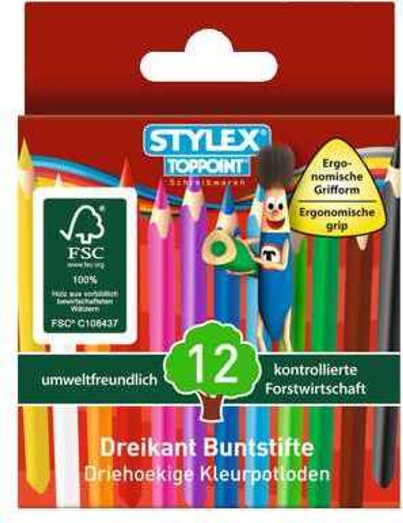 60 (5x 12Stk) Mini Dreikant Buntstifte Malstift Farbstift