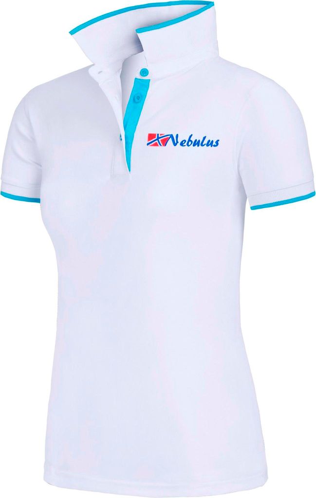 Nebulus Poloshirt LASTONE Damen, Shirt, Sweatshirt, Polo, P6757 - Damen, weiß-türkis, XL/42