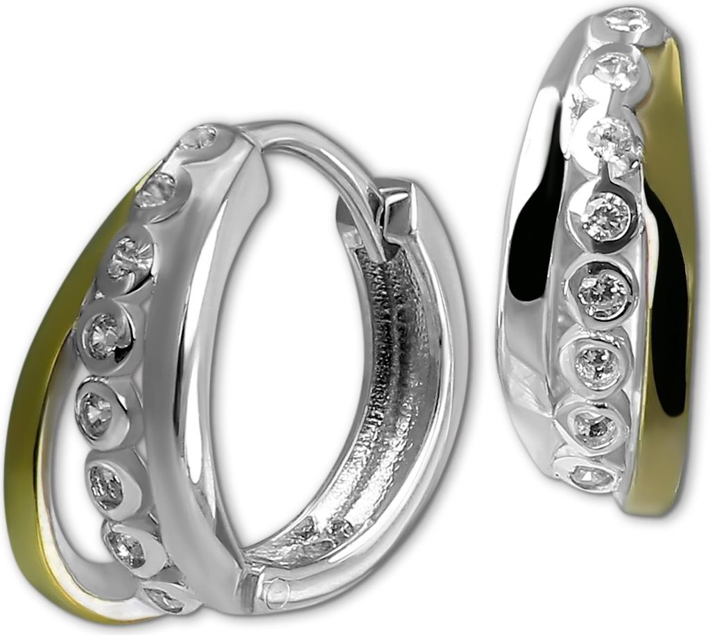 Femmes SilberDream Boucles d'oreilles argenté doré Créoles Image du produit 