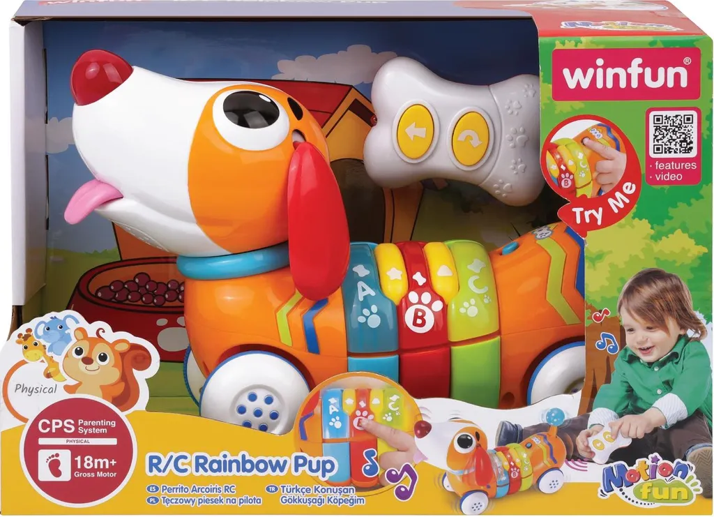 Winfun R/C Chiot Arc-en-Ciel : Jouet Télécommandé Éducatif pour Enfant