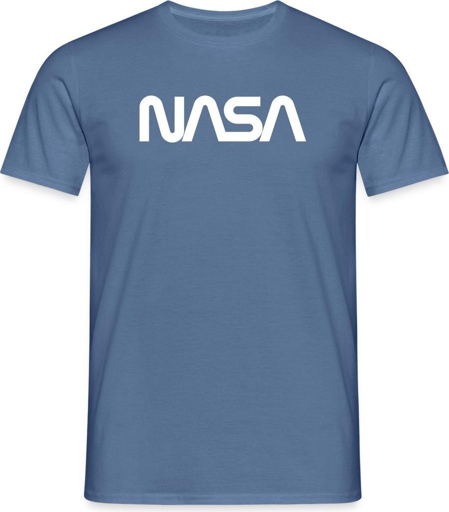 Spreadshirt NASA Logo Männer T-Shirt, 3XL, Taubenblau