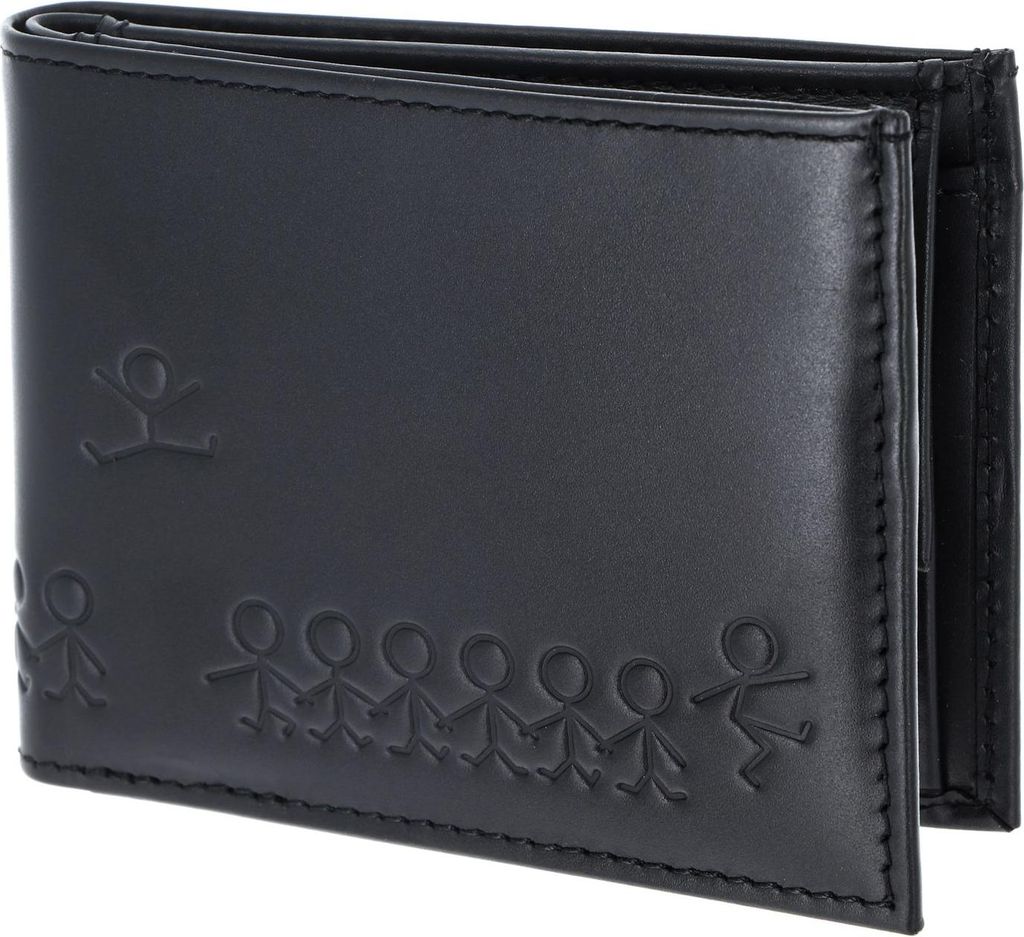 oxmox Leder Geldbörse Leather RFID Protect Pocketbörse Jumping Jack 2.0 Embossed Black schwarz