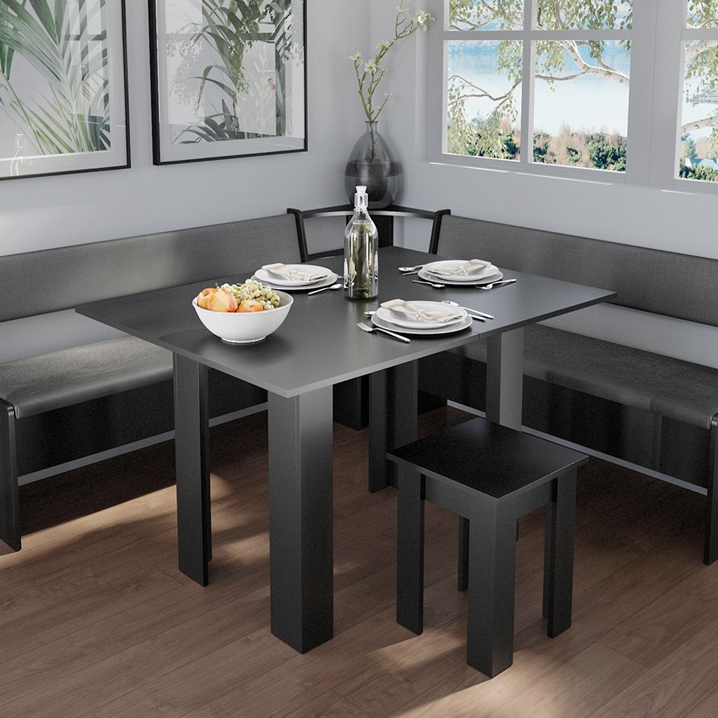 Ensemble De Table à Manger Sentio 36686 Anthracite/chêne Doré 137.6x92