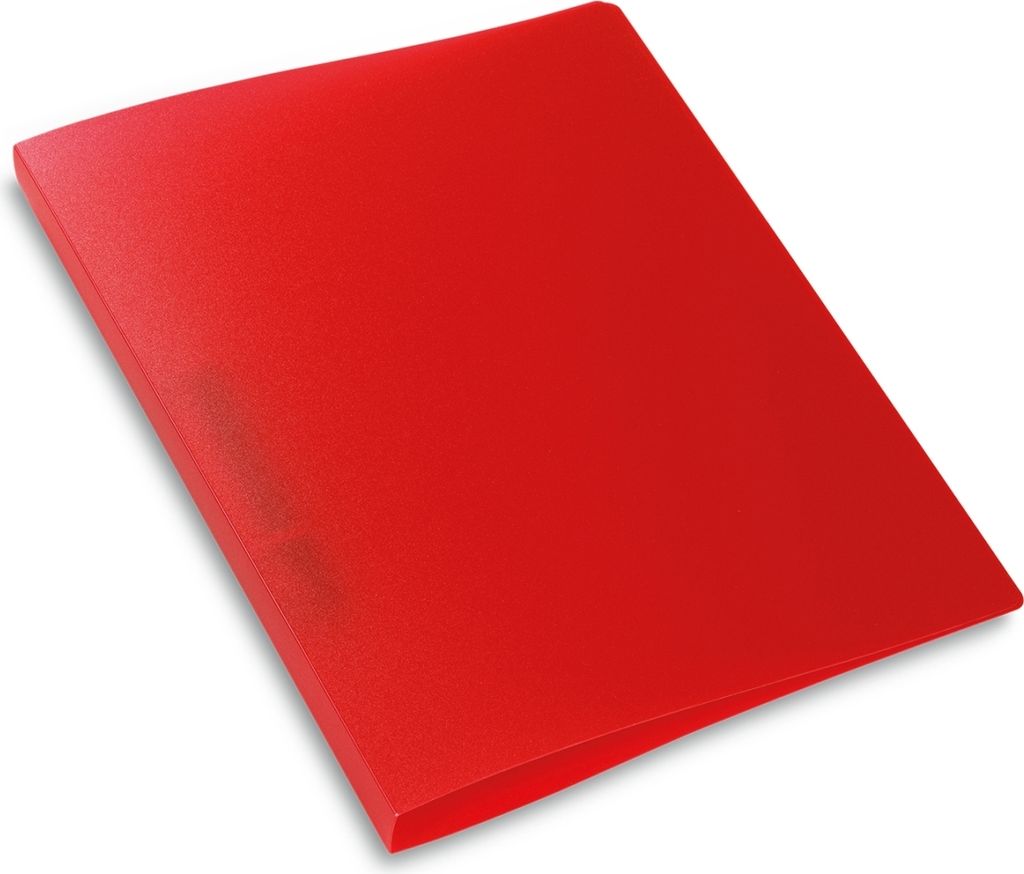 Ringbuch A4 2 Ringe 25mm transluzent rot Packung mit 3 Stück
