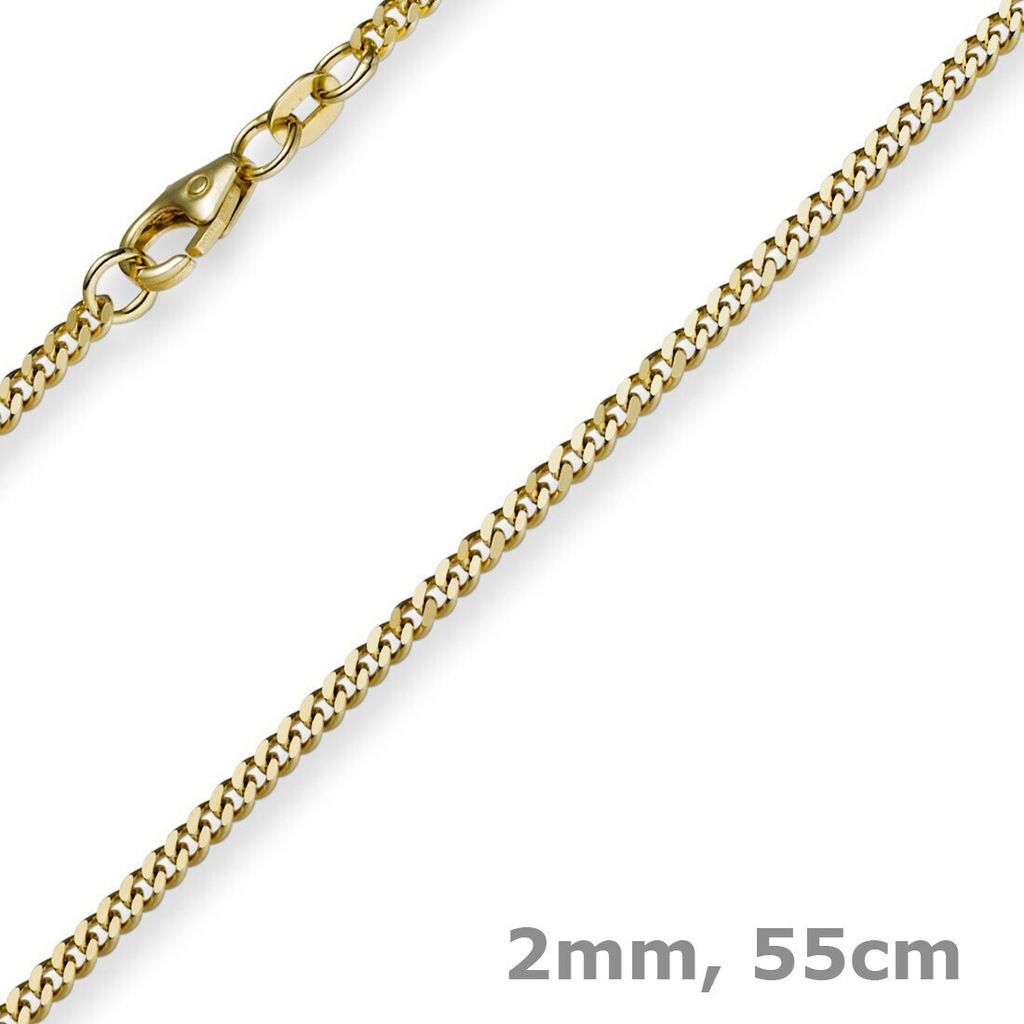 2mm-Panzerkette-585-Gelbgold-55cm