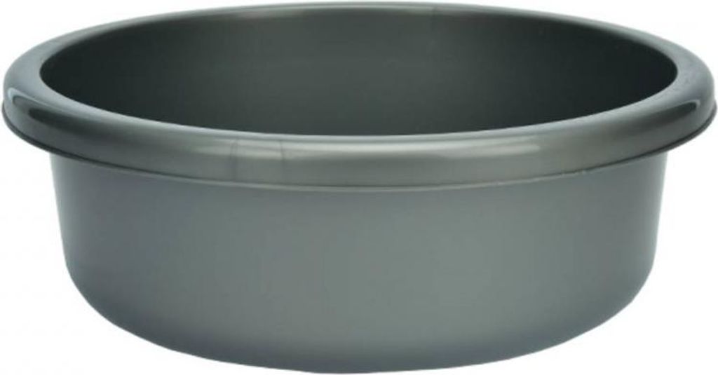 Runde Kunststoffschüssel Classic silber 13.5l Produktbild 