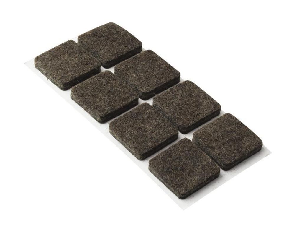 Walteco Filcové podložky 20x20mm, samolepicí, hnědé, 8 ks Obrázek produktu 