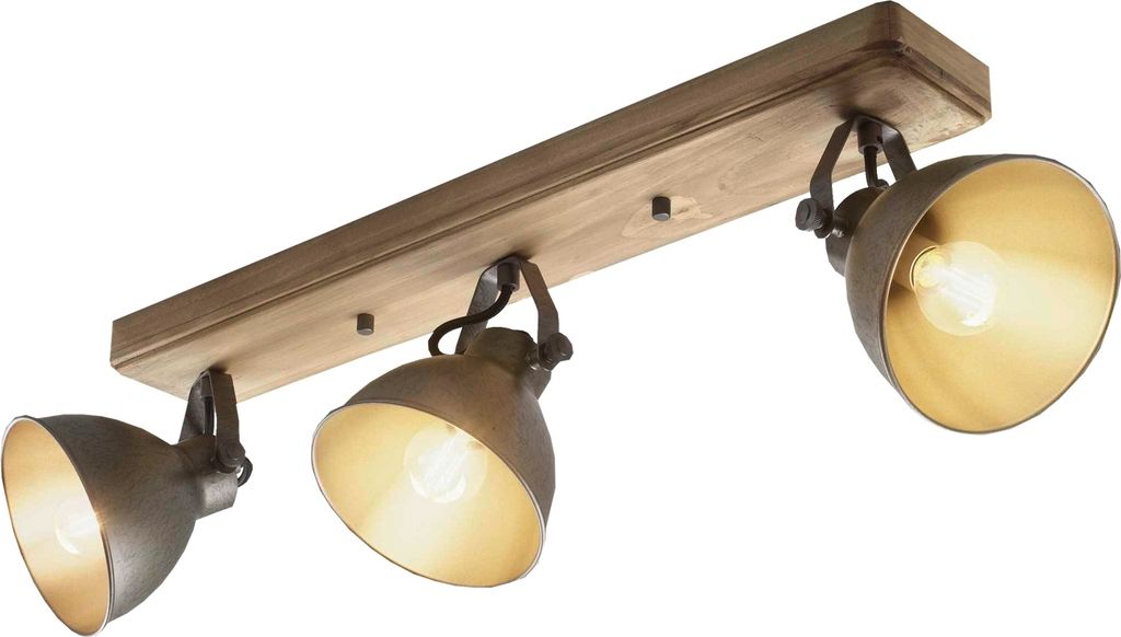 Strahler - Braun - Schwarz - Metall - 3-flammig - B 46 cm