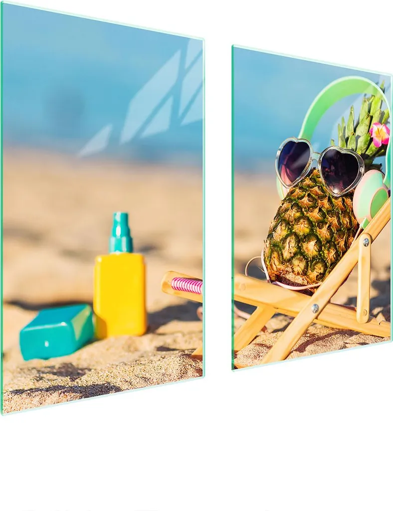 Tagliere Gigante in Vetro 65x52 Ananas | Protezione Fornelli