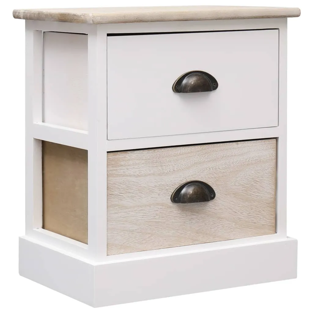 Meuble de chambre table de chevet bicolore pour petit espace - 2 pcs