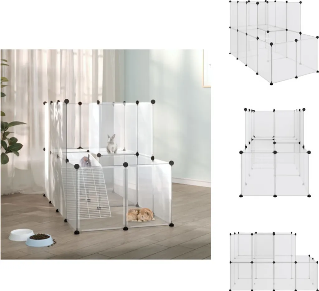 Cage transparente vidaXL 142x74x93 cm en PP et acier pour rongeurs