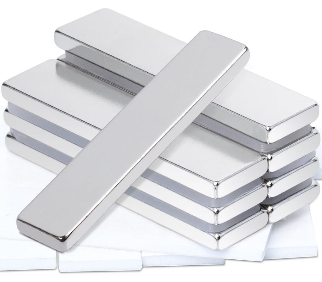 Starke rechteckige Neodym-Magnete 40x10x3 mm, extra starke selbstklebende kleine runde Magnete für Magnettafeln, Kühlschränke, Whiteboards, Pinn...