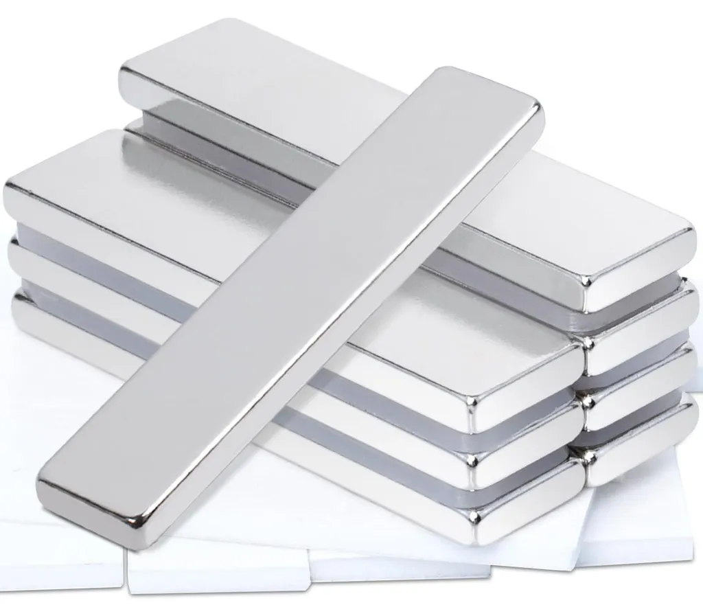 Aimants néodyme ultra-puissants 40x10x3 mm avec bandes adhésives 3M