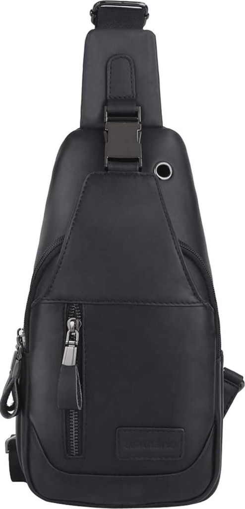 Herren Brusttasche aus echtem Leder: Vielseitige Umhängetasche, Schultertasche, Sport- und Freizeittasche