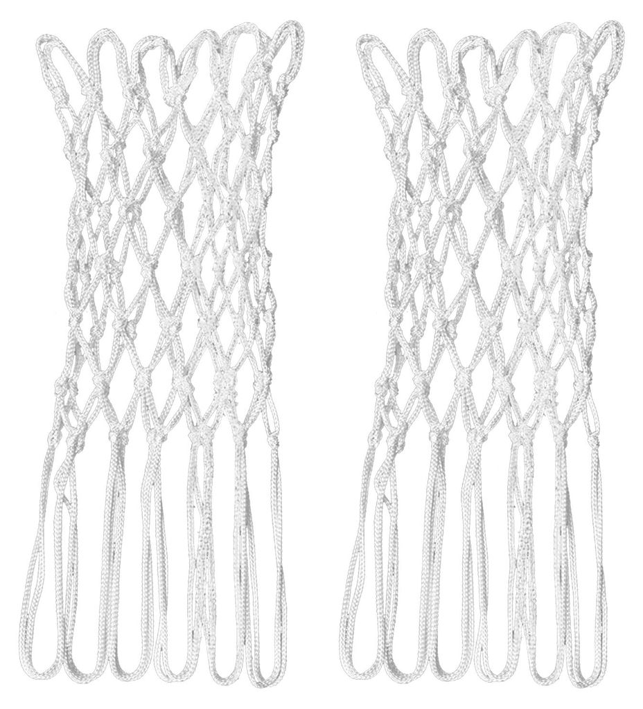2er-Pack strapazierfähiges Basketballnetz für den Außenbereich, 12 Körbe, Kreuzknoten-Design, verstärktes, langlebiges Polyester für Basketba...