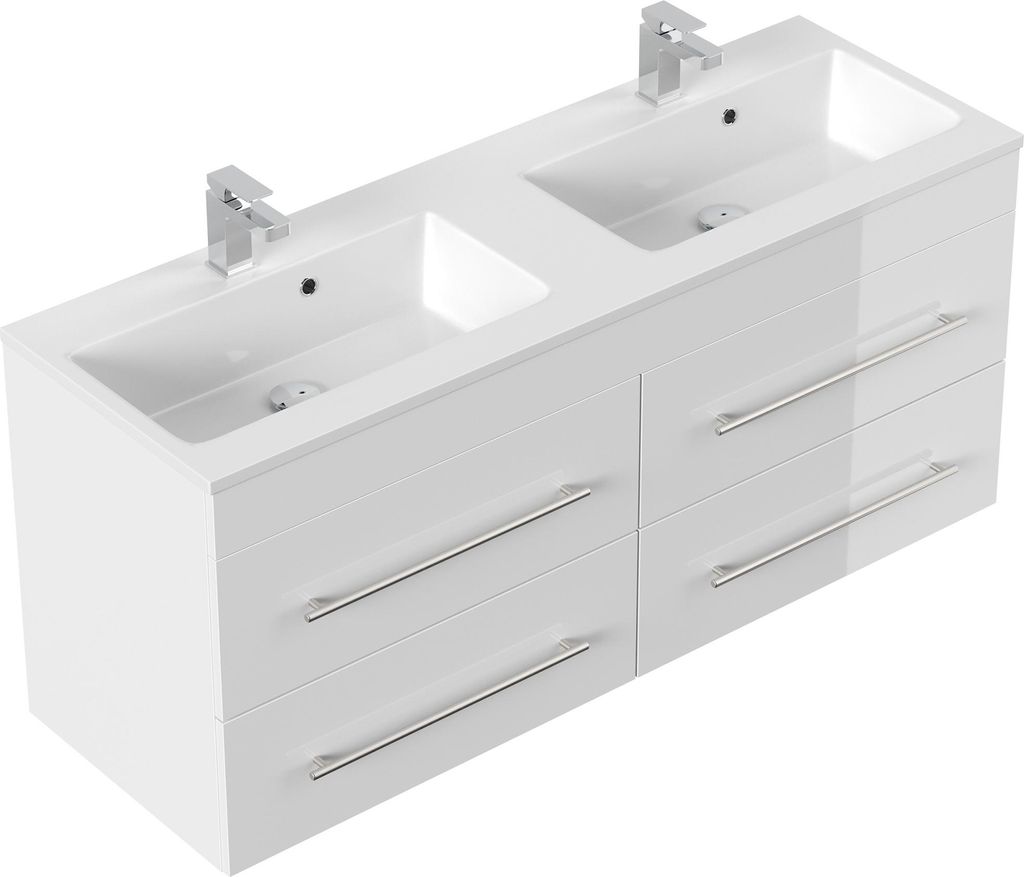 Badmöbel Firenze 140 SoftClose weiss hochglanz : Weiss hochglanz Varianten: Weiss hochglanz