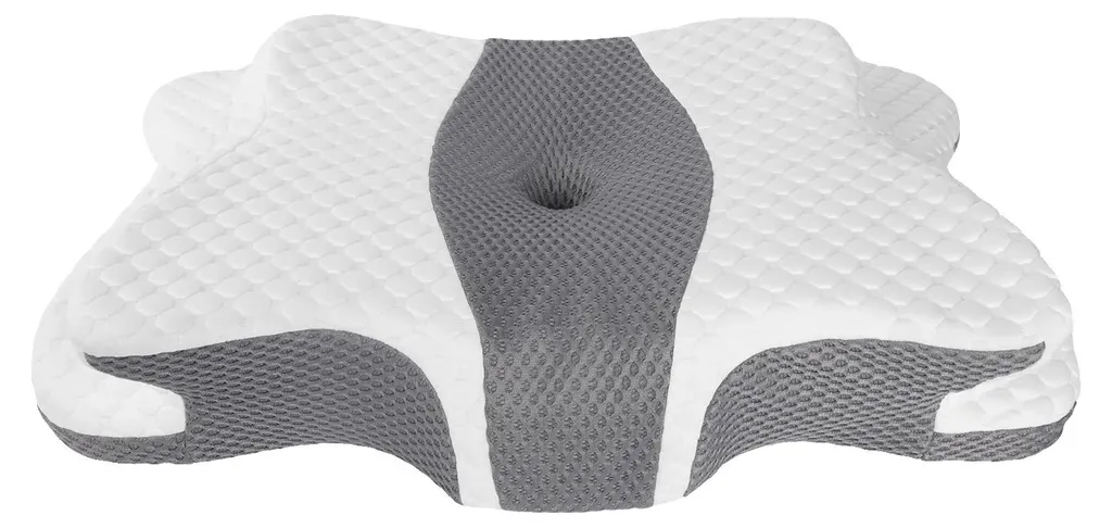 Coussin de nuque pour bureau et relaxation, design ergonomique gris