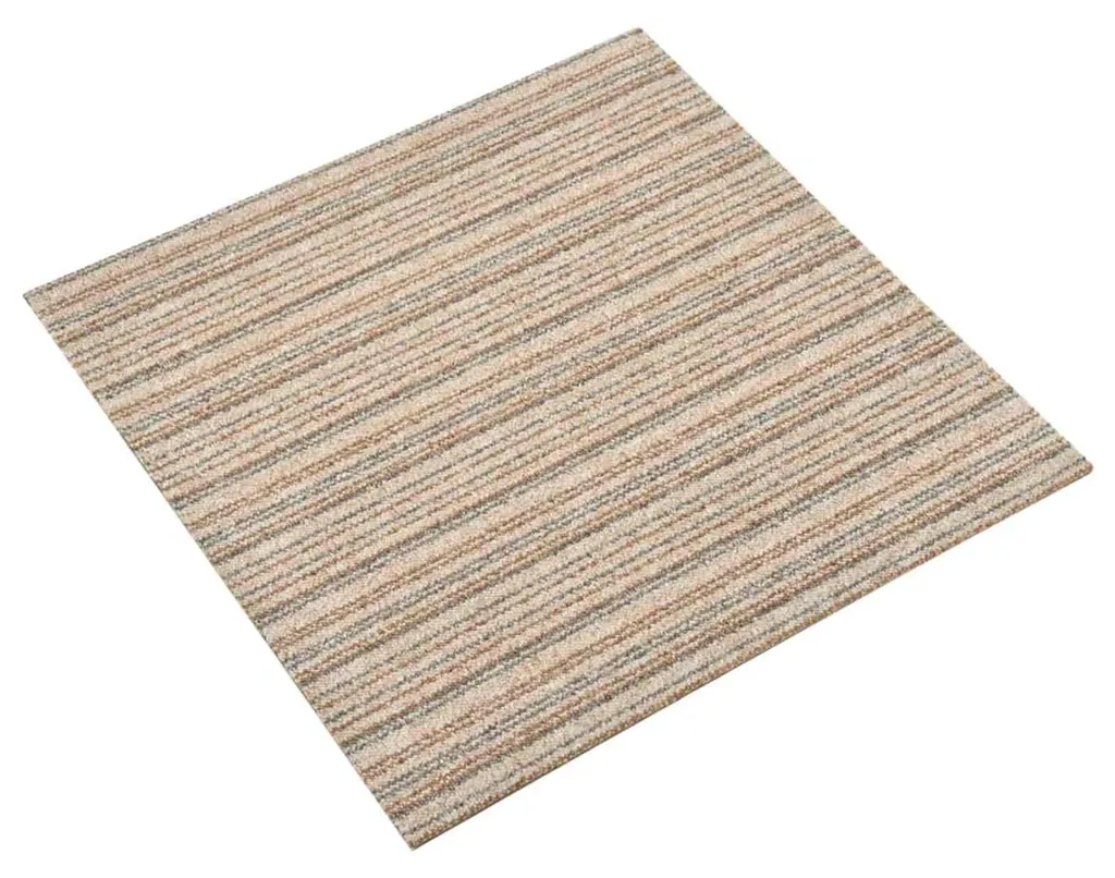 Moquette en dalles polypropylène beige rayé 50x50 cm haute résistance x20