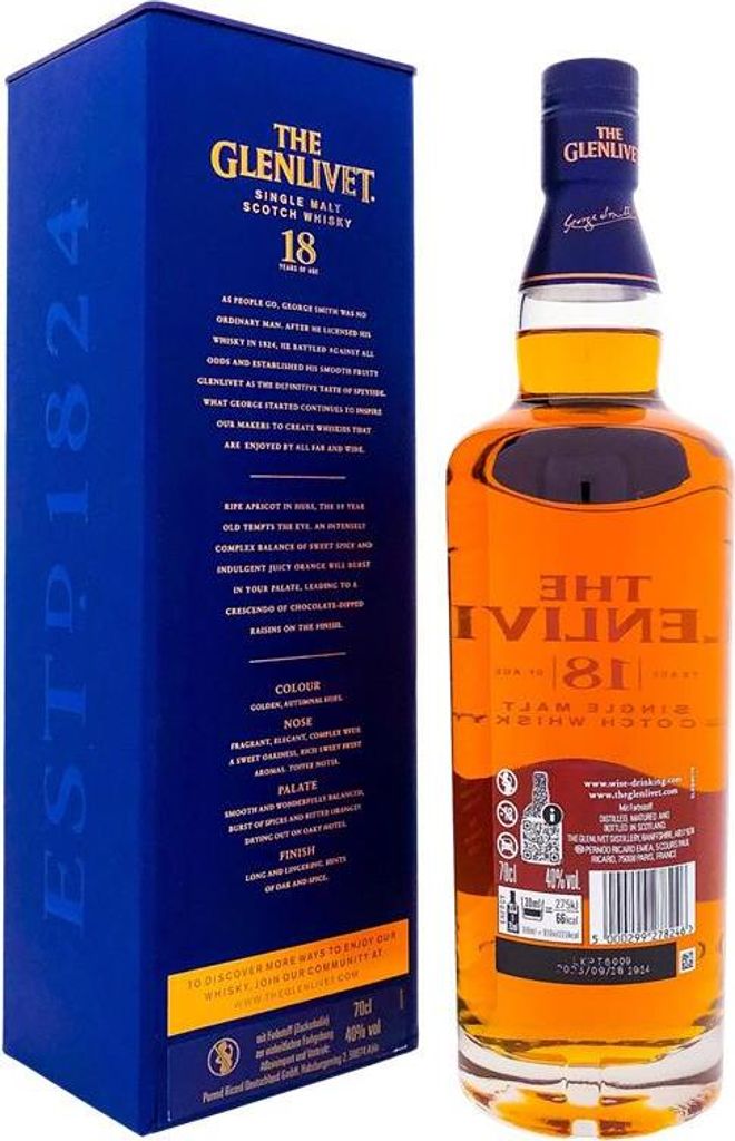 The Glenlivet 18 Jahre Single Malt Scotch Whisky in Produktbild 14