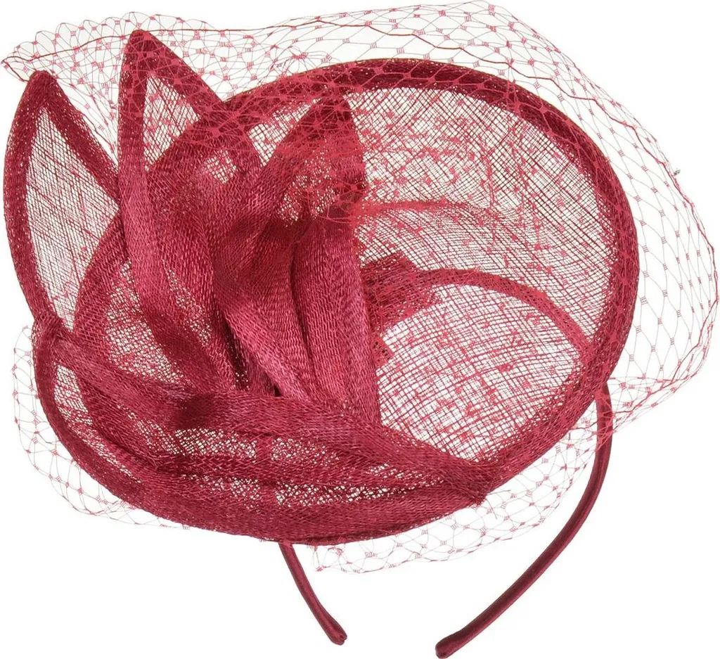 Fascinator Seeberger Sinamay con Velo - Cerchietto Donna Fashion