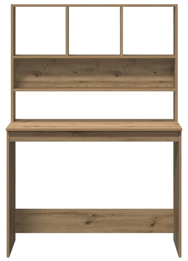 Bureau bibliothèque chêne 148cm de haut pour ranger et travailler malin - 3