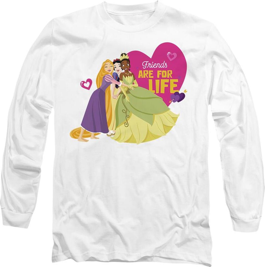 Disney Princess - "Friends Are For Life" T-Shirt für Herren/Damen Uni - Valentinstag TV14511 (XL) (Weiß)