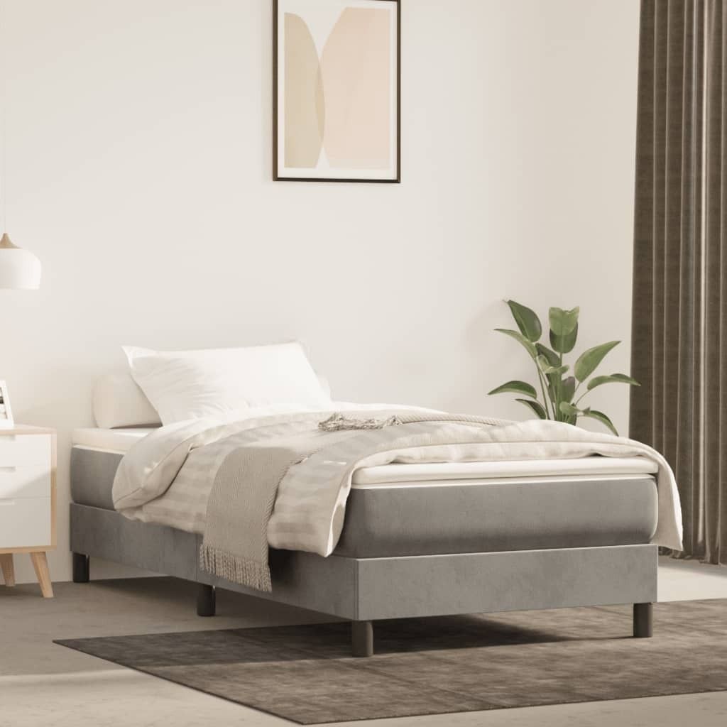 “2026 Moderne“Einzelbett/Jugendbett, Boxspringbettgestell Hellgrau 100x200cm Samt - Klassische Betten,Bettrahmen Designermöbel 4702455