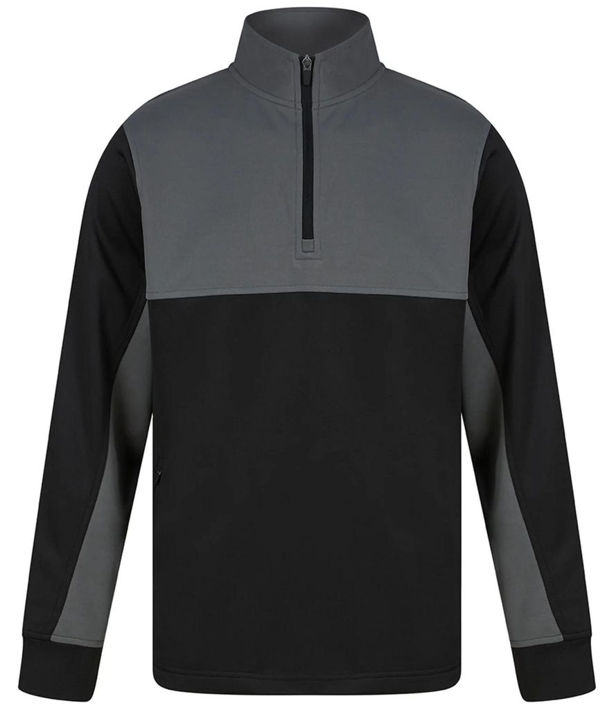 Finden & Hales - Trainingsjacke mit kurzem Reißverschluss für Herren LT6113 (M) (Schwarz/Metall-Grau)
