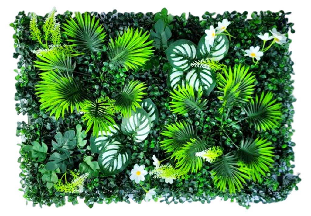 40x60CM Künstliche Pflanzen-Wandpaneel, realistische künstliche Grünpflanzen, Wandhintergrunddekoration für drinnen und draußen, Garten, Sicht...