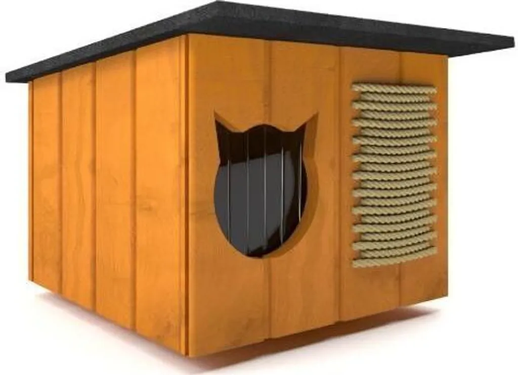 Refuge chat extérieur froid - Maison isolante bois pin 56x47cm 8657