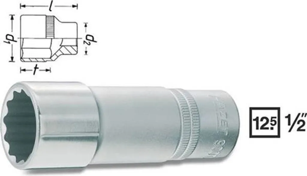 HAZET 900TZ-11 Bussola 11mm 1/2" Lunga 12 Facce | Acciaio Tedesco