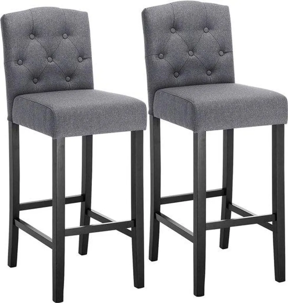 Tabourets de bar style industriel en tissu gris foncé Deluxe Max x2