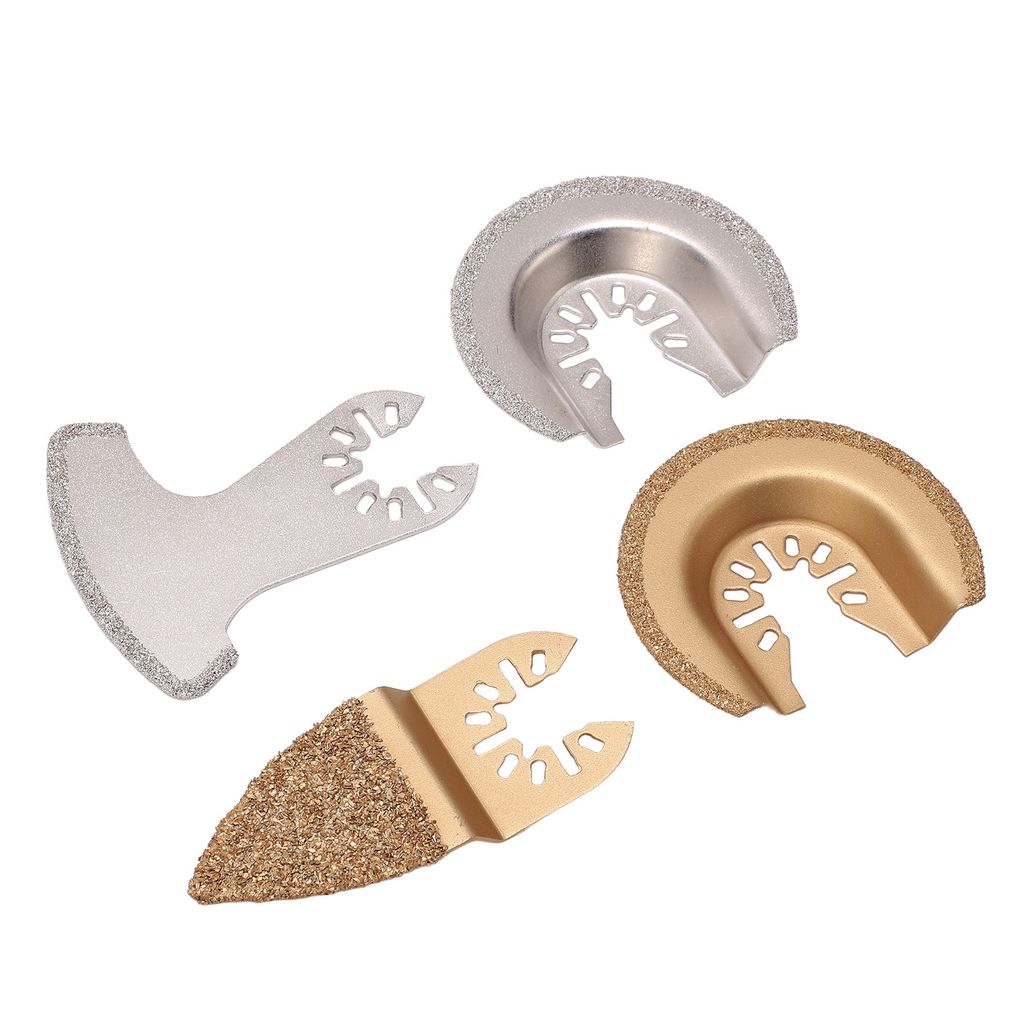 4-teiliges Oszillierendes Sägeblatt-Set – Halbkreis, Finger & Segment Blätter mit Körnung für Fugen, Keramik & Mauerwerk