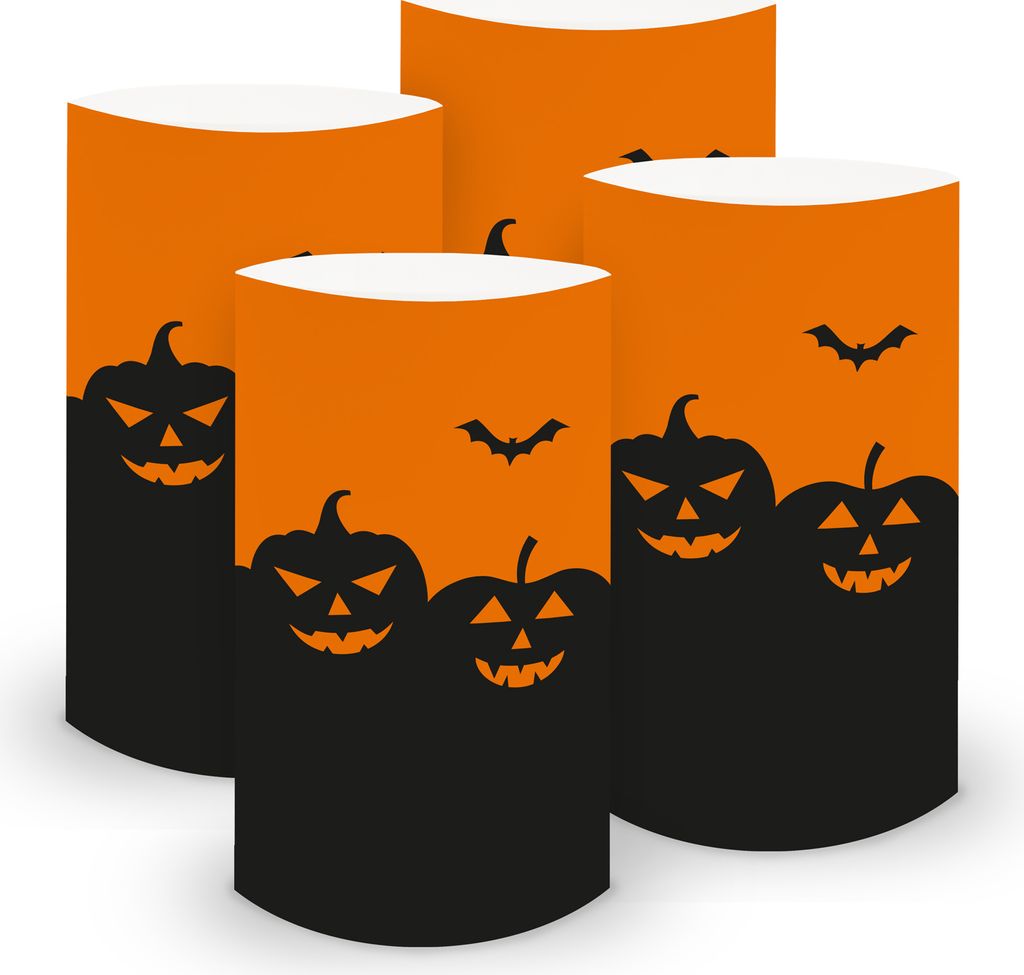 itenga 6x Windlicht klein Halloween 10,0 cm