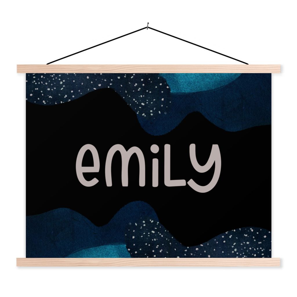 MuchoWow Textilposter Emily - Pastell - Mädchen 120x90 cm mit holzfarbenen Rahmen - Magnetisch