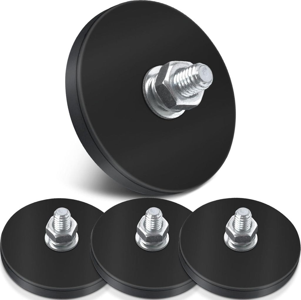 Neodym-Magnete mit Gummi - Starke Antirutsch-Magnete - 4 Stück