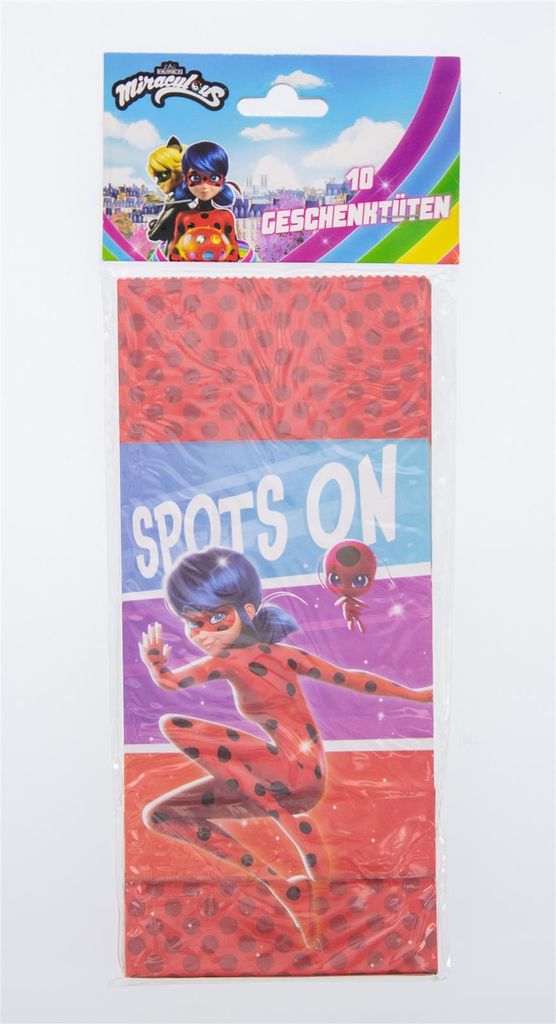 Miraculous Party-Tüte Papier inkl. Sticker 10 Stk für Mitgebsel Kindergeburtstag
