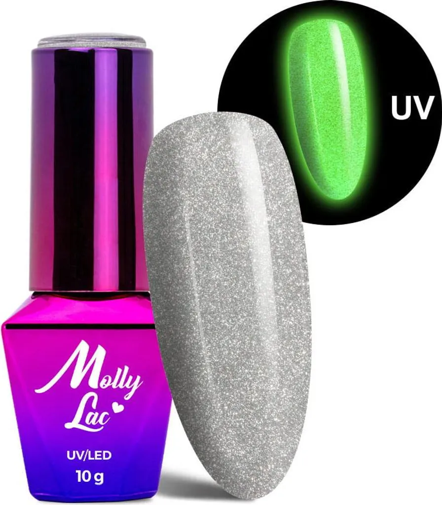 Vernis à Ongles MollyLac 676 pour Soirée Effet Lumineux et Tenue 3 Semaines