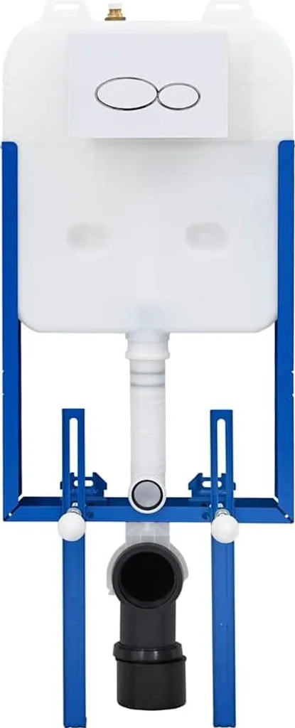 Supporto per Cassetta WC Sottile vidaXL 50x8x131 cm Acciaio Bianco