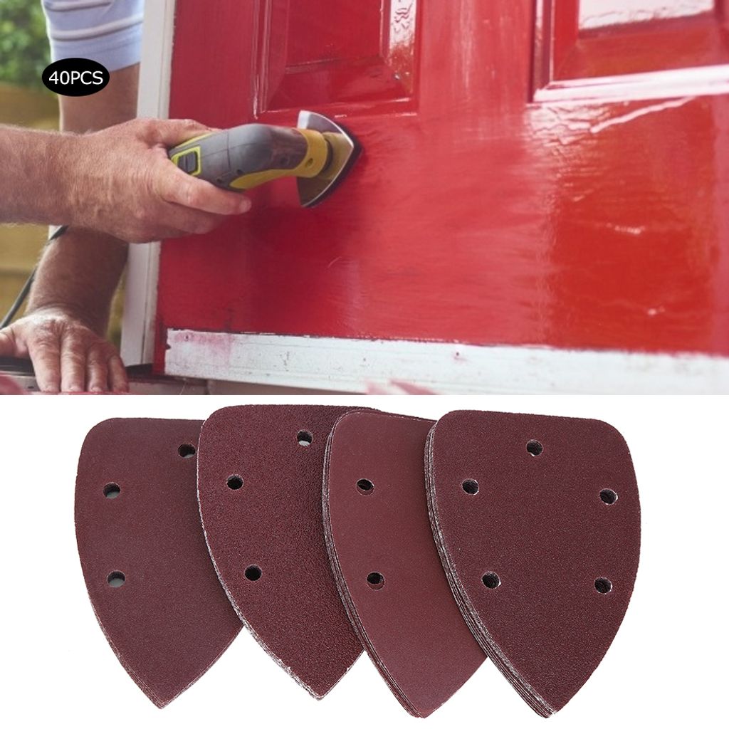 Dreiecks-Schleifpapier,5-Loch-Dreiecks-Schleifpapier,140 x 90mm Dreiecks-Schleifpapier,Schleifpapier,Schleif- und Polierwerkzeuge