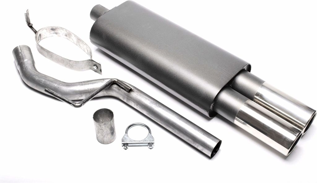 Sportauspuff Stahl 2x76mm rund gebördelt für VW Passat Lim.Variant Typ3A/35I