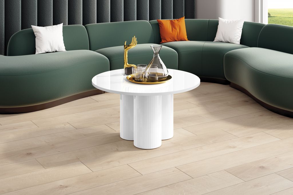 Design Couchtisch HRE-222 rund Hochglanz Wohnzimmer Tisch 80 x 50 cm