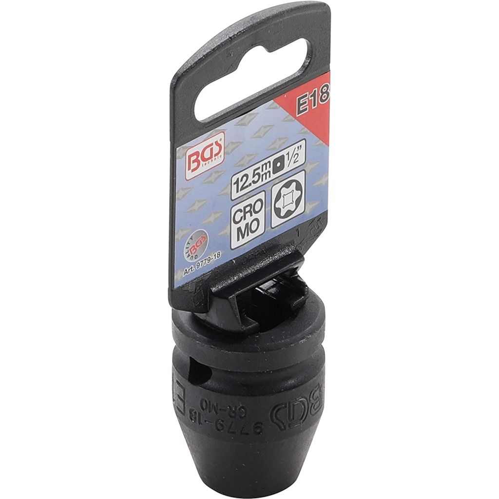 BGS 9779-18 Kraft-Steckschlüssel-Einsatz E-Profil, Antrieb Innenvierkant 12,5 mm (1/2"), SW E18