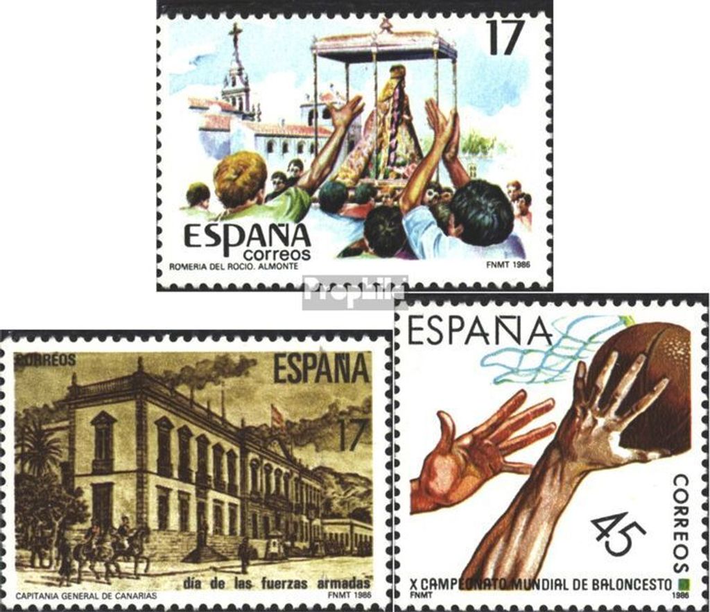 Briefmarken Spanien 1986 Mi 2728,2729,2732 (kompl.Ausg.) postfrisch Sondermarken